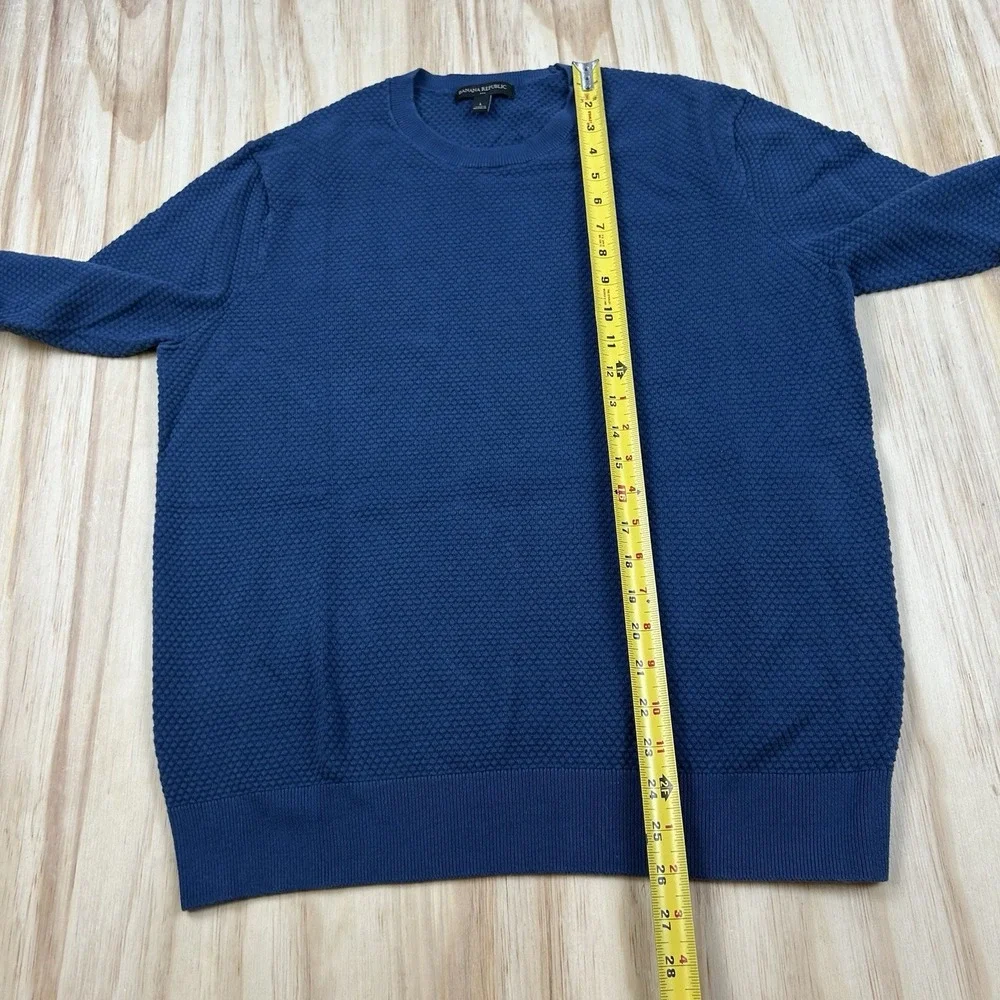 Banana Republic Women's Large Blue Waffle Knit Thermal Sweater Long Sleeve Casua